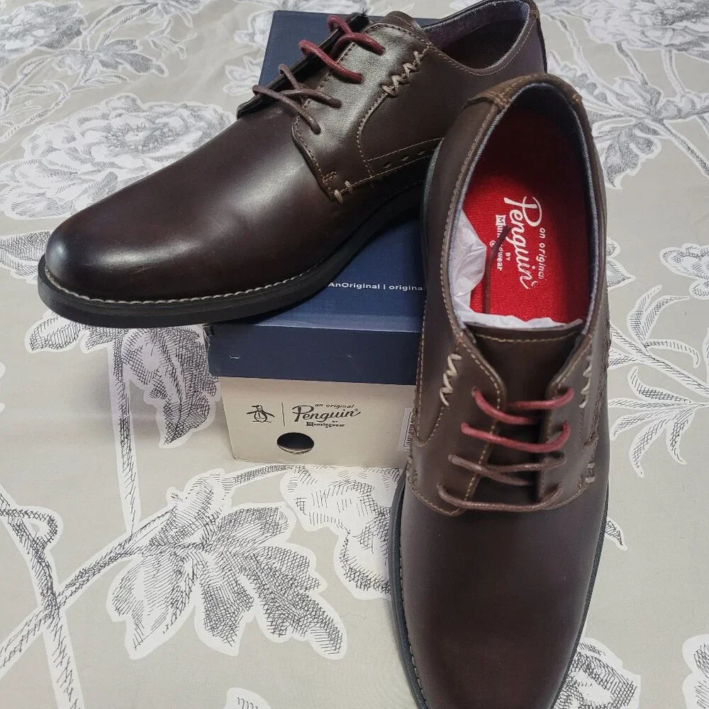 Original Penguin Walter Dark Brown Derby Oxford Size 11 NIB